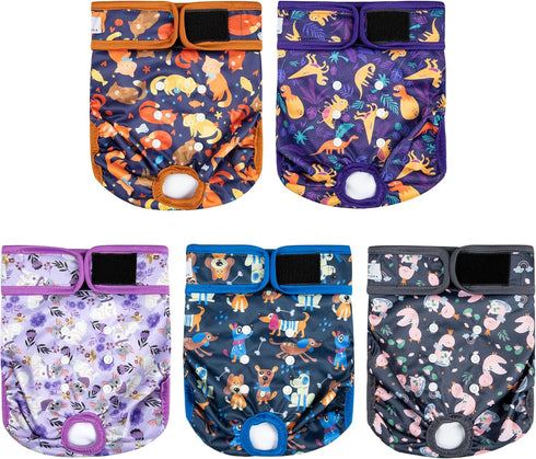 5 Pack Washable Female Dog Diapers,Reusable Diaper for Doggie,Highly Absorbent Dog Diaper,Adjustable