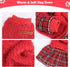 Small Dog Christmas Sweater Dress, Red Plaid Xmas Winter Outfit for Girls, Holiday Clothing Pet Apparel