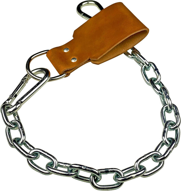 Leather Dip Belt Strap with Chain for Weight Lifting, Made in the USA for Dips and Pullups