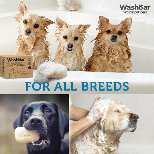 Pack The Natural Dog Shampoo Bar Soap for Itchy Skin Relief - Twin - Dog Soap for Sensitive Skin with Manuka and Neem