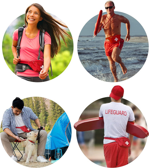 3 Pack Pack Pack Set ASA TECHMED Lifeguard Fanny With Whistle Lanyard - Baywatch Style First Aid Hip w/Adjustable