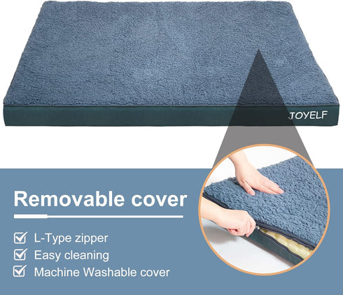 JOYELF Medium Dog Crate Bed Mats, Orthopedic Dog Bed, Egg Crate Foam Dog Mat, Waterproof Dog Pad with Washable
