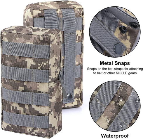 Gogoku 3 Pack Molle Pouch Combo, Tactical Water Bottle Holder Utility Waist Bag