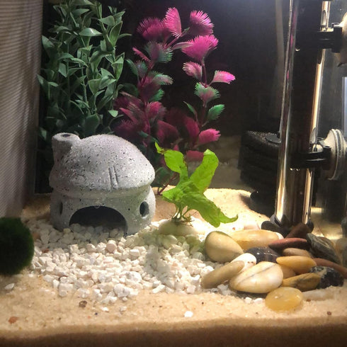 Aquarium Mushroom House Decorations, Small Ceramic Pleco Caves for Betta Fish Tank Accessories