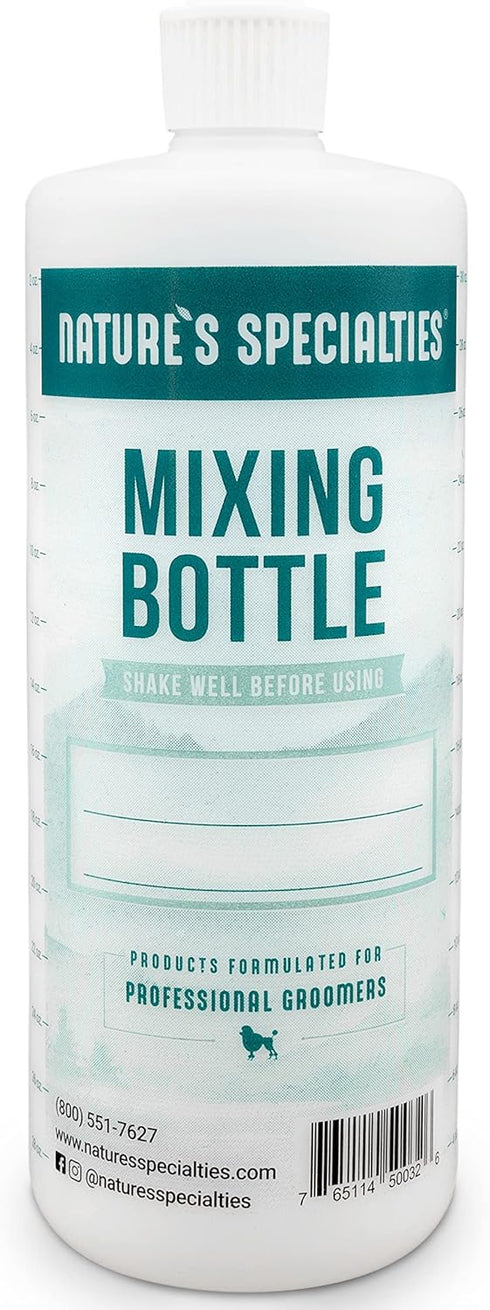 Nature's Specialties 32oz Mixing Bottle for Concentrated Dog Shampoo, Easy to Read Measurements, Made in USA