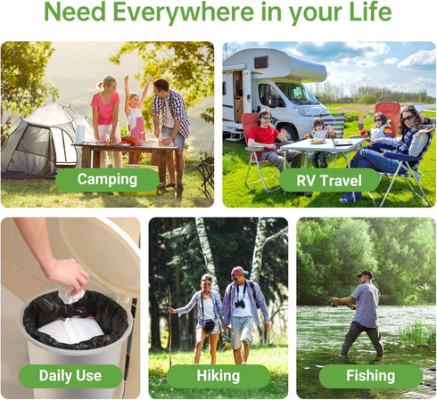 Winmoom 50 8 1.3 portable toilet bags for camping, Gallon Mil Thickened Compostable Toilet Replacement Bags