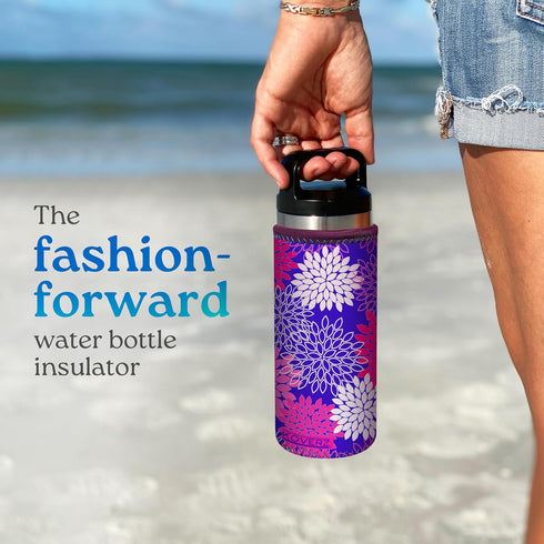 Koverz Water Bottle Carrier - 24-30oz 750ml with Shoulder Strap, Insulator - Midnight Mums