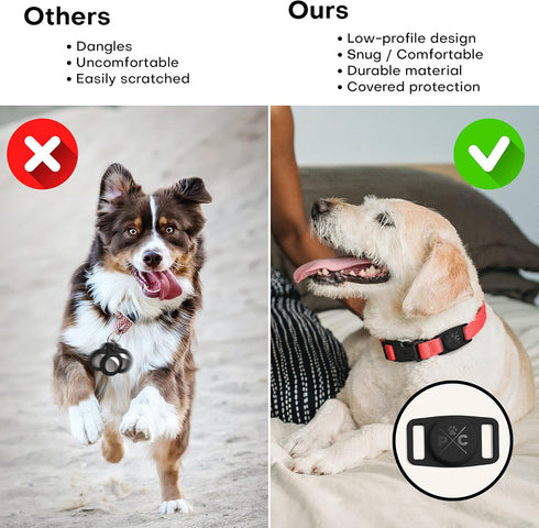 Pup Culture AirTag Dog Collar Holder, Durable and Protective Case for Dog Collar, Track Your Pet