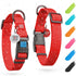 WAUDOG Waterproof Dog Collar - Adjustable Breakaway Collar for Large, Medium & Small Dogs with QR Dog Tag, Red
