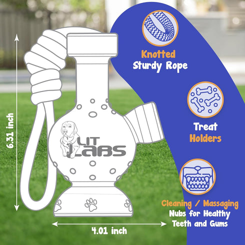 Dog Tug Toy with Rope, Treat Dispensing Dog Toy for All Sizes, Fun Rubber Toy with Tug-A-War Shape