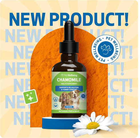 Wellbeing 2 oz (59ml) Pet Chamomile for Dogs - Organic Single Herb Supplement - Gentle Digestive Support, Holistic