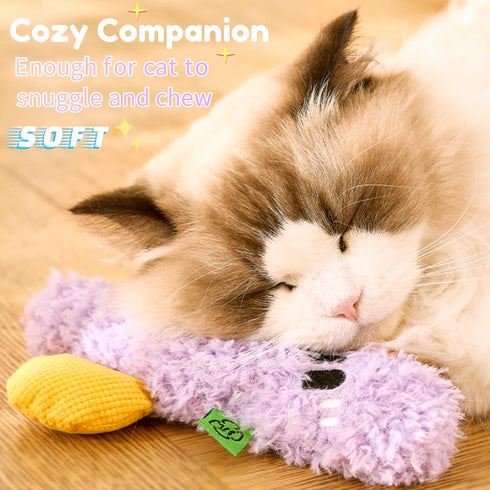 8.66 Cat Toy Kicker Pillows, Plush Catnip Cat Toy with Crinkle and Beep Sound, Interactive Toy for Kitten Feline Chew