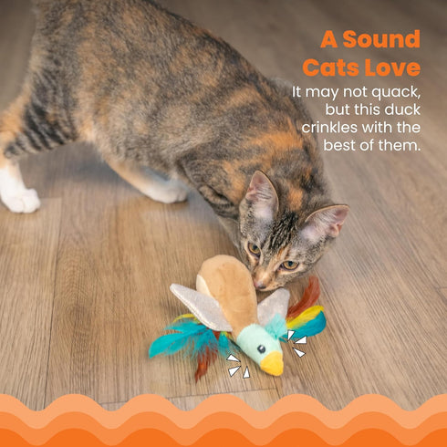 Interactive Plush Duck Cat Toy with Catnip for Playful Cats