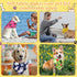 120 30 Sanwuta Pcs Bandanas for Dogs Bulk Dog Bone and Paw Print Pattern Triangle Bandanas for Groomers Washable Pet