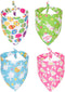 ADOGGYGO 4 Pack Easter Dog Bandana, Triangle Dog Scarf with Rabbit Easter Egg Pattern for Medium Large Dogs