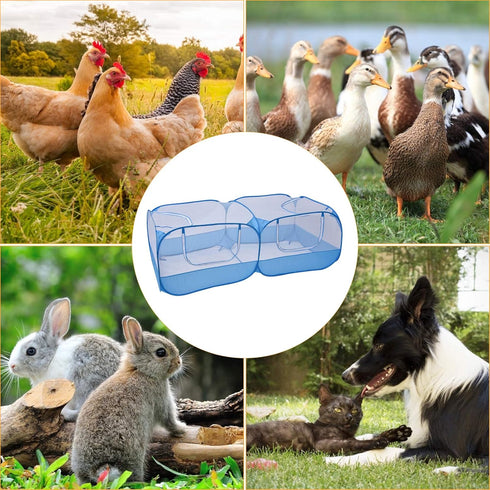 Jhua Pet Playpen for Small Animals, Portable Chicken Run with Cover, Foldable Chicken Coop Outdoor, Play Pens for Small