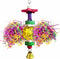 SunGrow Parakeet Toy - Brightly Colored Hanging Toy Made of Rattan, Wood, and Shredded Paper for Small Parrots
