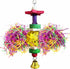 SunGrow Parakeet Toy - Brightly Colored Hanging Toy Made of Rattan, Wood, and Shredded Paper for Small Parrots