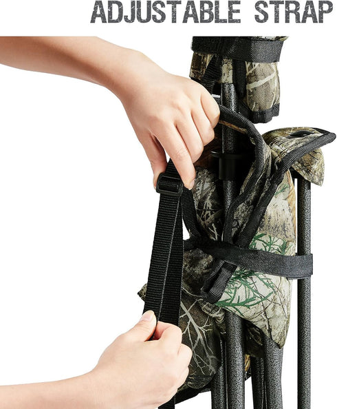 PORTAL Extra Large Quick Folding Tripod Stool with Backrest, Fishing Camping Chair with Carry Strap