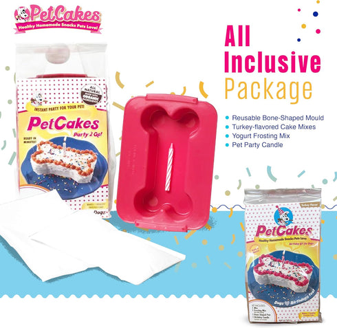 Dog Birthday Cake Kit, All Natural Treats, Turkey Flavor, for Puppy to Large Dogs, 5.5 Oz