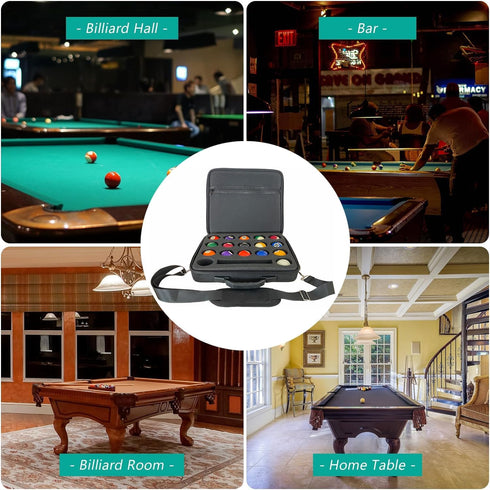 UISKOOPW Set Pool Ball Carrying Case,Hard Billiard Ball Case Cue Ball Holder for One of Billiard Balls,EVA Pool Ball