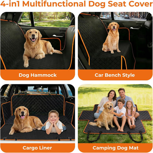 Hammock 600D KITPLUS Dog Car Seat Cover for Pets Waterproof Seat Cover Nonslip Durable Heavy Duty Scratch Proof Soft