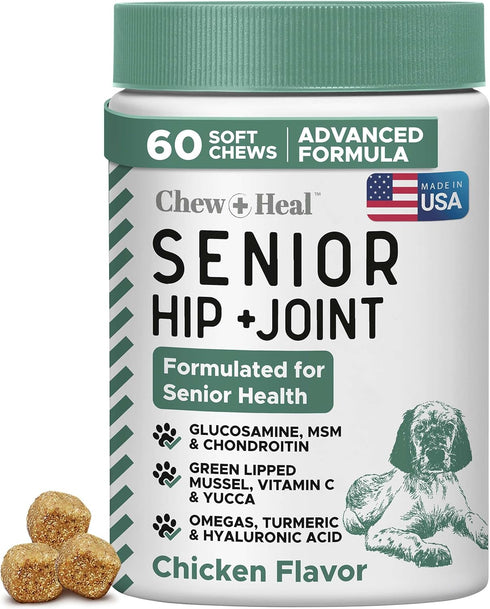 Chew + Heal Labs Glucosamine for Dogs Hip and Joint Supplement -