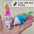 20 PCS Furry Cat Toys Squeak Mouse Rattle Mice with Feather Tails (Random Color)