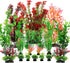 20pcs Fish Tank Accessories, Aquarium Decorations Plants, Fish Tank Decor, Plastic Plants, Small to Large
