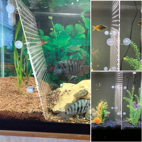 Fish Tank Divider Kit - Acrylic Aquarium Divider with 8 Suction Cups - Transparent Plate 9.8 * 11.8inch (25 * 30cm)