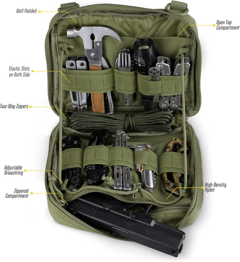 WYNEX Tactical Admin Molle Pouch, Medical EDC EMT Utility Bag Shell Design Attachment Pouches