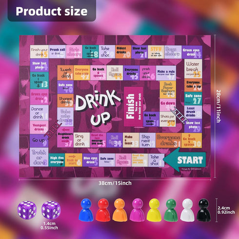 NETANICO 21+,2-8 Drinking Games,Leather Mat Drinking Board Game for Adults,Interactive Girls Night Drinking