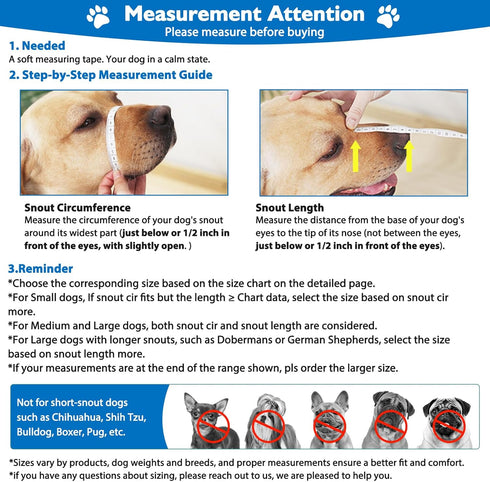 Mayerzon Dog Muzzle - Breathable Basket Muzzles for Small to X-Large Aggressive Dogs, Cage Mouth Guard for Training
