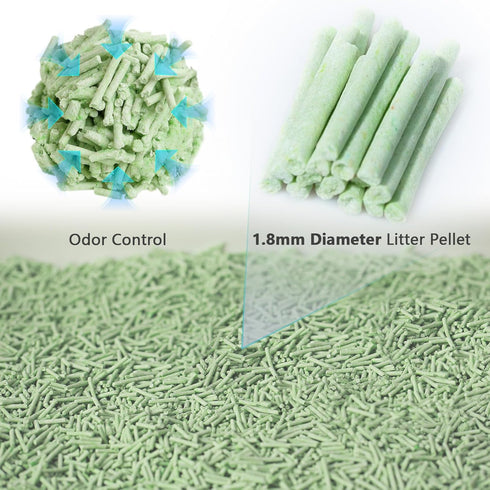 Tofu Cat Litter, 24 lb, Ultra Absorbent, Strong Clumping, Flushable, Low Tracking, Dust-Free, Green Tea (4 Packs)