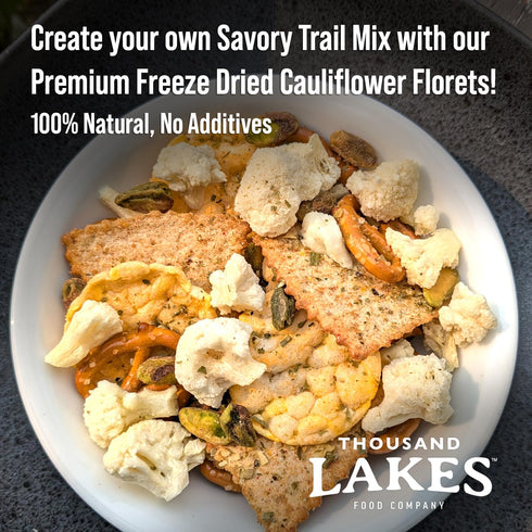 2-pack 0.8 (1.6 Thousand Lakes Freeze Dried Vegetables - Cauliflower Florets and Stems ounces ounces total) | No Salt