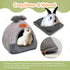 YUEPET Bunny Bed Warm Guinea Pig Cave Beds, Cute Bowknot House, Big Hideouts Cage Accessory for Dwarf Rabbits, Hamster,