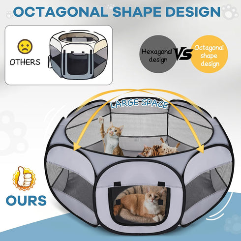 Generic Pig/Hamster/Chinchillas Soft Breathable Small Animal Playpen with Zipper Cover - Portable Rabbit/Bunny Pen