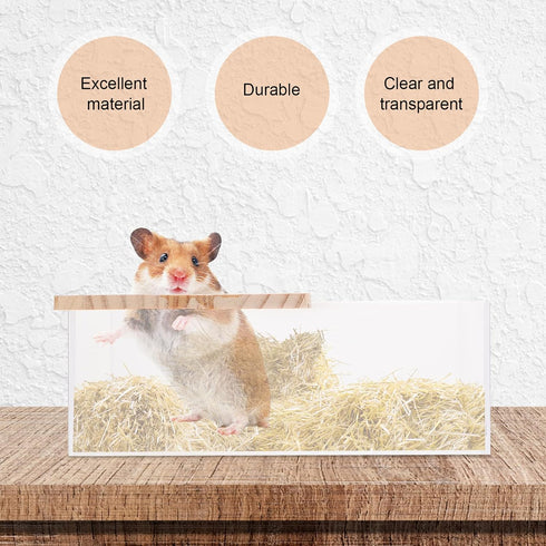 Totority Hamster Sand Bath Box, Acrylic Toilet Hamster Bathtub Small Animal Pet Sauna Toilet Sand Bath Box Shower Case