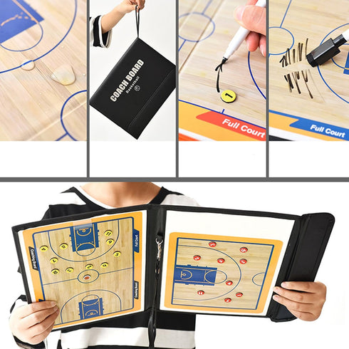 Pure Vie Portable Basketball Coaching Board - Tactical Clipboard with Player Markers, Erase Pen for Coaches