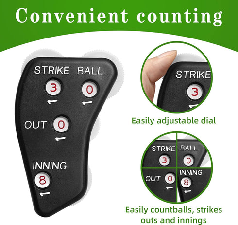 Watayo 4 Wheel Baseball Umpire Clicker, Black Indicator Gear for Scorekeeper Recording