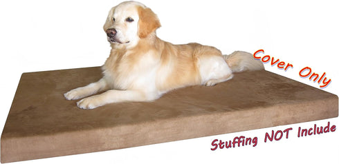 Dogbed4less External Pet Bed Cover with Zipper Liner, Extra Large Dog, 55"X37"x4", Brown - Replacement Cover Only