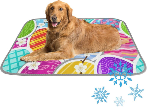 imiBBWQu Cooling Pad Colorful Easter Eggs Dog Cooling Mat Pad Washable Dog Cat