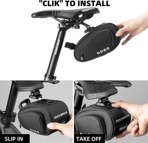ROCKBROS Bike Saddle Bag Under Seat Pack Pouch for Cycling with Adjustable Mounting