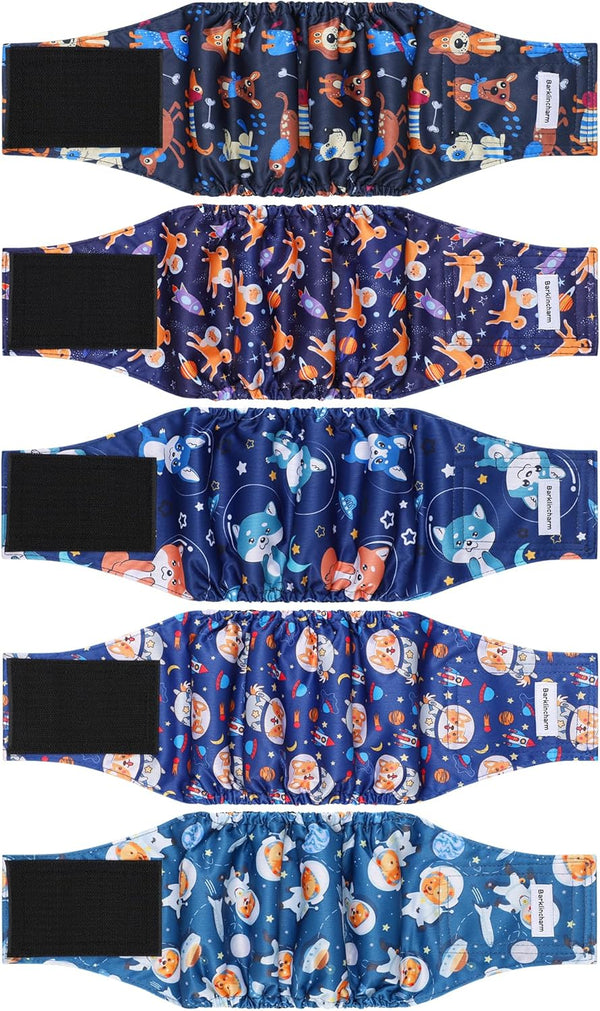 5 Pack Dog Diapers Male, High Absorbing Dog Wraps, Belly Bands for