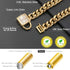 PRADOG Gold Chain Dog Collar, Stainless Steel Cuban Link Collar with Zirconia Buckle, Designer Bling Puppy Necklace