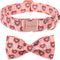Unique Style Paws Valentine's Day Dog Collar with Bow, Heart Print Cotton Collar for Small Medium Large Dogs