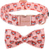 Unique Style Paws Valentine's Day Dog Collar with Bow, Heart Print Cotton Collar for Small Medium Large Dogs