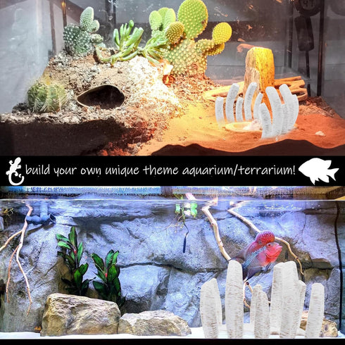 Large Skull Fish Tank Decorations - Dinosaur Bones Snake Hideout Cave Ornament for Reptiles, Terrarium, Aquarium