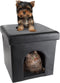 Cat House Collapsible Multipurpose Small Dog or Cat Ottoman with Footrest, Cushioned