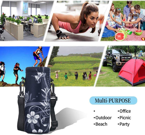 1000ML 750ML,Adjustable AUPET Water Bottle Carrier,Insulated Neoprene Water bottle Holder Bag Case Pouch Cover